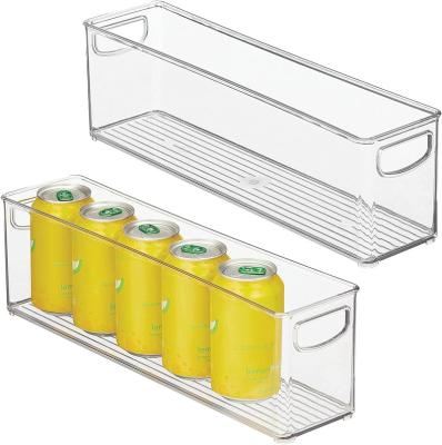 China CLASSIC Plastic Storage Holder Bin Kitchen Organizer with Handles for Fridge Organizers and Storage Clear Space for sale