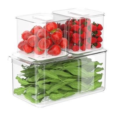 China Lid With Vents Wholesale Clear Plastic Food Storage And Organizer Container Fridge Bins With Lids for sale