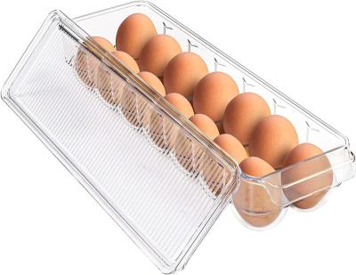 China Viable Hot Selling 14 Egg Rack For Fridge With Lid And Handle Egg Storage for sale