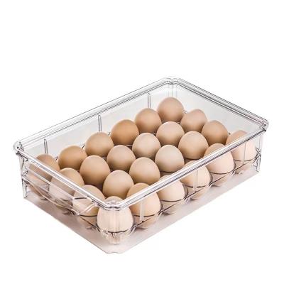 China 24 Rack High Quality Clear Plastic Sustainable Tray Egg Container Egg Storage For Fridge for sale