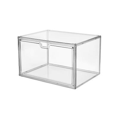 China Stackable Viable Clear Magnetic Shoe Boxes For Sneaker Display Clear Plastic Shoe Boxes Stackable for sale