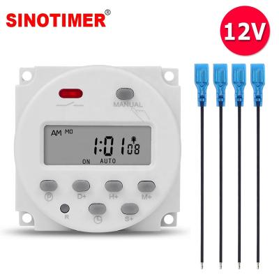 China CN101 1 Second DC/AC 12V Digital CN101S Interval Timer Switch Programmable Time Clock for Solar Power with 16A AM/PM Display for sale