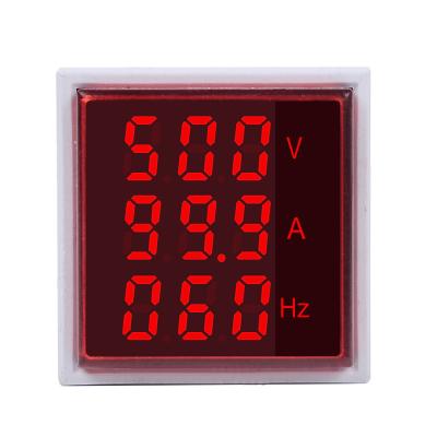 China 60-500V 100A 20-75Hz Digital LED Volt Amp Hertz AC Voltmeter AC Ammeter Frequency Voltage Indicator Meter Tester Signal Lights for sale