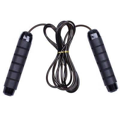 China Long Handle Black Freestyle Jumping Fitness Gym Double Ratio Jump Rope With Logo for sale