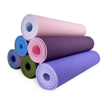 China High Quality Non Slip Outdoor Double Color 6mm Pilates Supplies Tape Non Slip Yoga Mat for sale