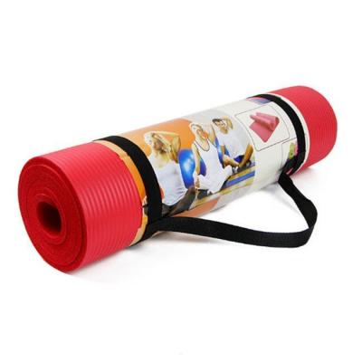 China Non-Slip Yoga 10mm Thick High Quality Extra Long Yoga Exercise Nbr Fitness Mats 72 Inch With Carry Strap for sale