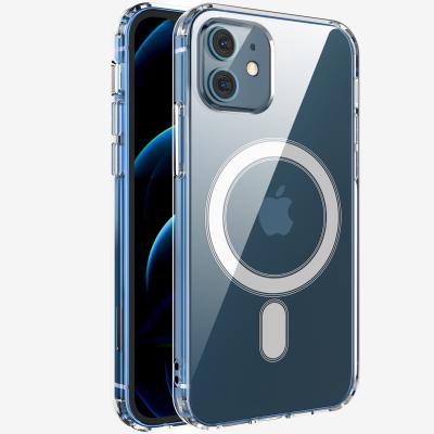 China AhaStyle Shockproof Magnetic Clear Case For iPhone 12 For 13 pro mini 13 pro Max Clear Cases With Iphone 12 Magnet Circle for sale