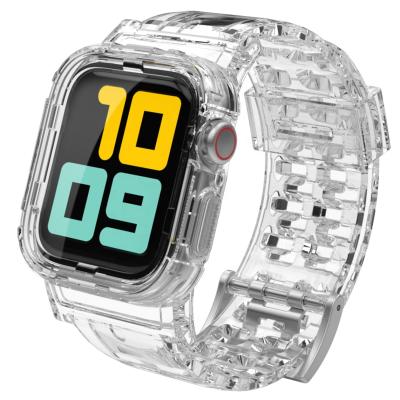 China 2021 NEW Design 38/40mm AhaStyle WA04 Transparent TPU Band For iWatch With Rugged Bumper Case for sale