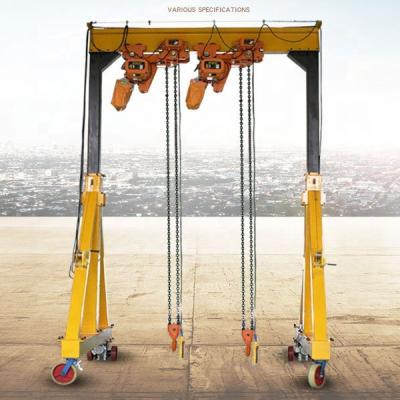 China Outdoor Hydraulic Gantry Crane With Rubber Tyre Motorized Wheels for sale