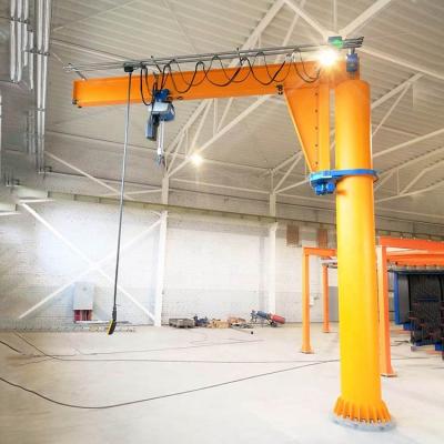 China Indoor Workshop Electric Rotating Floor Pillar Mounted Jib Crane for sale