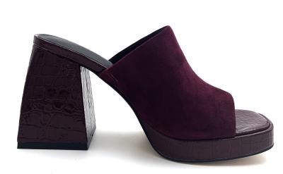 China Edgy Square Peep-Toe Y2K-gestaltete Plattformmules mit Breitbandstreifen zu verkaufen