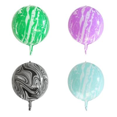 China Party 22 Inch 4D Marble Balloon Self Inflatable Foil Balloon for sale