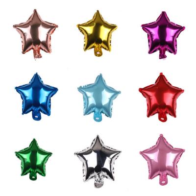 China Birthday 10 Inch Foil Star Shaped Balloon Single Five-pointed Star Balloon For Party Kids Game for sale