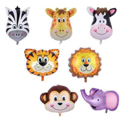 China Foil Lion Animal Foil Balloon Elephant Tiger Pig Party Medium Size Head Animal Balloons For Kid for sale