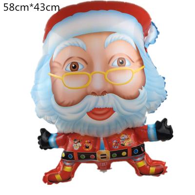 China Cute Party Glasses Santa Claus Aluminum Foil Balloon Christmas Party Supplies for sale