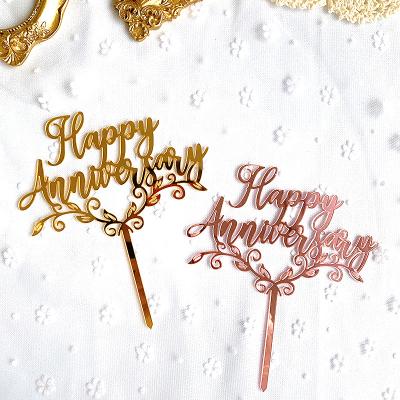 China Acrylic Happy Birthday Cake Topper Cake Decoration Wedding Birthday Party Cake Topper for sale