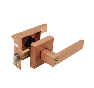 China Apartment Rose Gold Security Tubular Lever Sets OEM Zinc Alloy Locks Necessities Modern Hotel Office Family Door Locks for sale