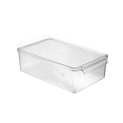 China Freshness Keeping Clear Kitchen Fridge Storage Organizer Drawer Box Refrigerator Food Container Stackable Plastic Bins Racks With Lid for sale