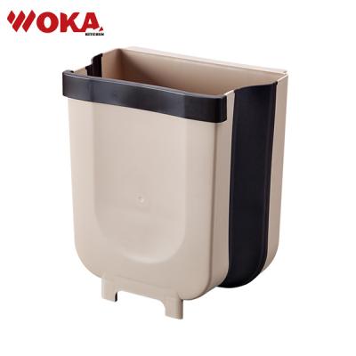 China Sustainable Folding Wall Mounted Wall Mounted Waste Bin Sideboard Door Trash Can Waste Bin For Bathroom Toilet Waste Storage for sale