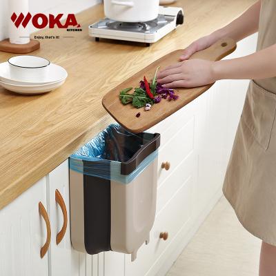 China Sustainable New Product Plastic Wall Mounted Sideboard Door Waste Bin Collapsible Trash Bin for sale