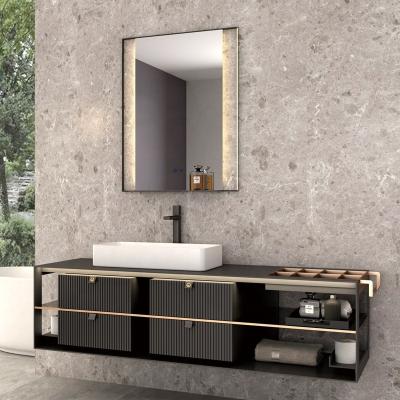 China Modern Switzerland Designer Italian Customization Modular Minimalist Bathroom Cabinet Lightweight Vanity With Vessel Sink for sale