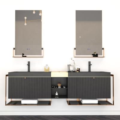 China Switzerland designer Italian minimalist and entry-luxury modern aesthetic style modular bathroom vanity with Duravit sink for sale