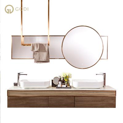 China Spectacular Design Large Size Modern Wall-Hung Double Sink Bathroom Vanity for sale