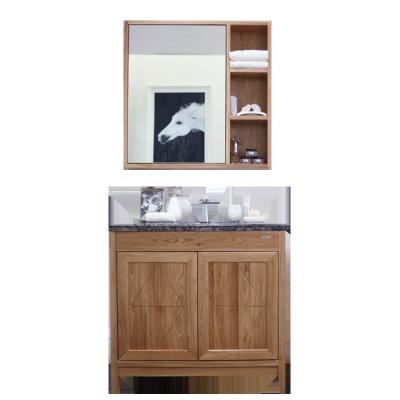 China Modern Wood Floor Standing Single Sink Bathroom Cabinet Vanity With Mirror Cabinet for sale