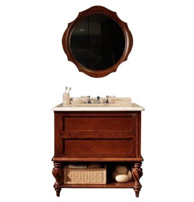 China Foshan Neoclassical High End Neoclassical Floor Standing Bathroom Solid Wood Vanity With Lacquer Finish US-43A for sale