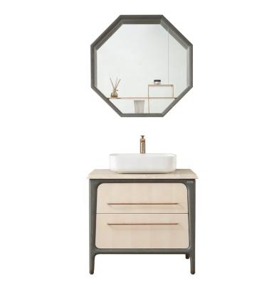 China Chinese Style Single Sink Bathroom Cabinet Solid Wood Vanity With Lacquer Finish For Bathroom for sale