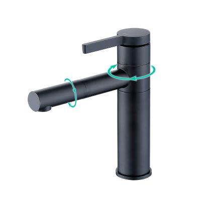 China Factory Metered Faucets Customized Color Water Faucet Home Brass Black 360 Degree Rotation Bathroom Basin Faucets for sale