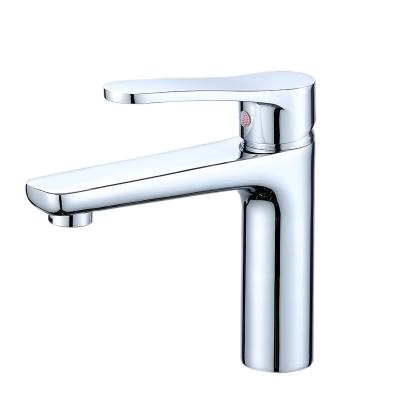 China 2022 New Style Water Taps Mixer Tap Modern Single Stain Handle Solid Brass Metered Bathroom Basin Faucet for sale