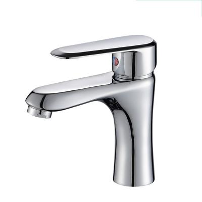 China Metered Faucets Factory Supplier Spot Hot Selling Modern Single Handle Chrome Plating Brass Basin Faucet for sale