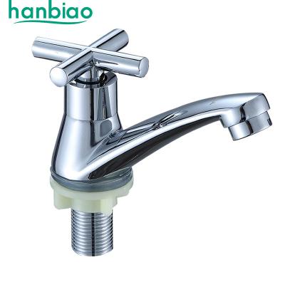 China Low Price Good Quality Metered Faucets Deck Mounted Zinc Body Cold Water Chrome Waterfall Basin Faucet For Bathroom for sale