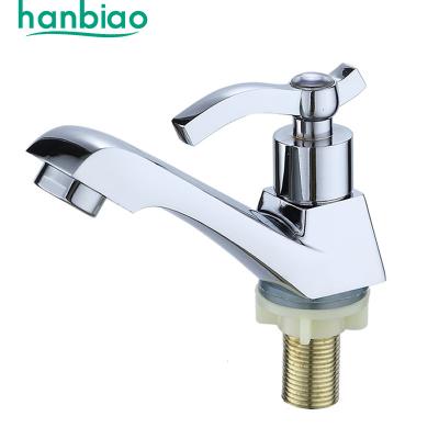 China Sanitary Modern Fancy Sink Faucet Single Lever Metered Faucet Ware Single Lever Hand Wash Brass Curved Cold Water Bath Basin Faucet For Sink for sale