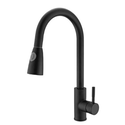 China Pull Out Spray Magnetic Kitchen Faucet Pull Out Pure Water Black Kitchen Sink Faucet With Pull Out Sprayer for sale