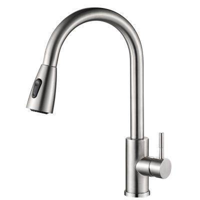 China Pull Out Spray Factory Direct Brushed Stainless Steel Nickel Black Pull Down Sprayer Kitchen Faucet Pull Out for sale