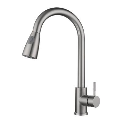 China Pull Out Spray 304 Stainless Steel Swivel Spout Kitchen Sink Faucet Pull Down Spray Kitchen Faucet Accessory for sale