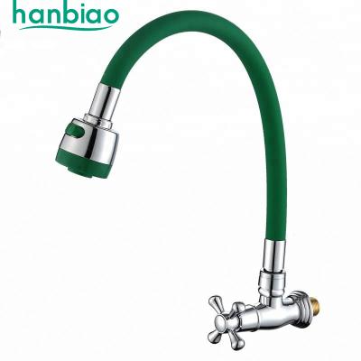 China Pull Out Spray Factory Direct Polishing Plated Color Cold Water Color Spout Faucet Hose Wall Mounted Kitchen Faucet for sale