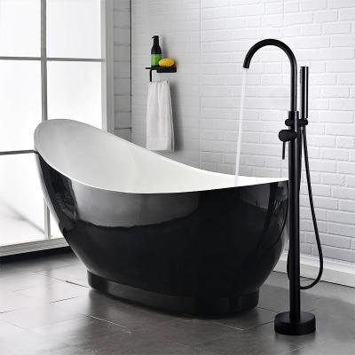 China Free Standing New Design Sliding Bar Bathtub Faucet Floor Stand Free Standing Bathroom Bathtub Shower Mixer Faucet Set for sale