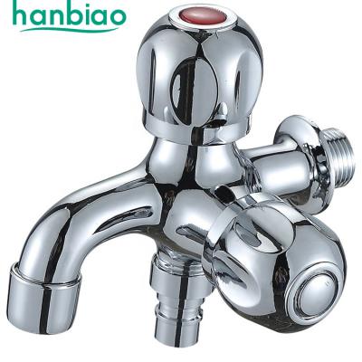 China Modern Hot Selling Single Hole Zinc Bathroom Water Faucet Single Cold Round Handle Dual Function Bibcock for sale