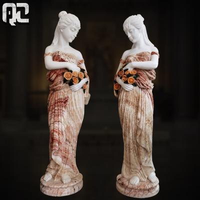 China EUROPEAN Custom Hand Carving Garden Products Decoration Statue Marble Natural Colored Stone Sculpture for sale