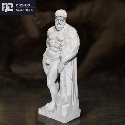 China Large Modern European Famous Outdoor Greek Stone Men Carving Marble Hercules Statue Sculpture for sale