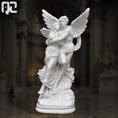 China Large Angel Cupid And Psyche Marble Garden Sculpture Decoration Outdoor EUROPEAN Stone Statue for sale