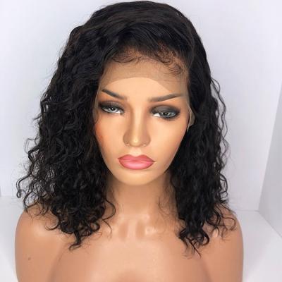 China Water Wave 150% Density 12inch Water Wave Virgin Hair 13*6 Lace Front Wig Human Hair Wigs Bleached Knot for sale