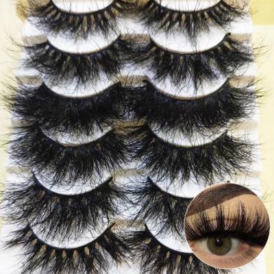 China Wholesale Private Label 25mm Natural Long Eyelashes With Custom Eyelash Packaging Box Made By 5D 4D 3D Mink Eyelashes Vendor for sale