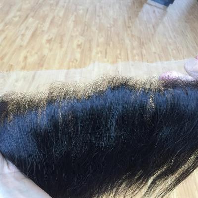 China Hot Selling Straight Virgin Human Hair 13*4 Hd Nature Color Full Lace Frontal Closure For Women for sale