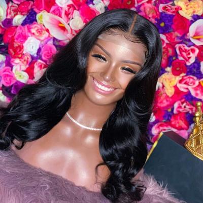 China Silky Straight Wave Hair 100% Brazilian Hair Shy Frontal Wig 13*4 Lace Front Wig Body Wave With Bleached Knots For Woman for sale