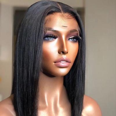 China 13*4/13*6 Lace Front Wig Full Lace Human Hair Luxury Shy Straight Hair Natural Black Color for sale