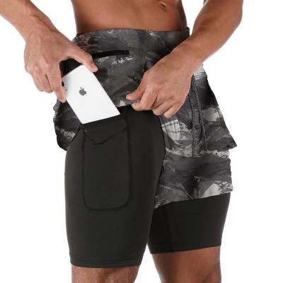 中国 Anti-Wrinkle New Design Fitness Men Sports Running Shorts 2 In 1 Gym Sport Joggers Quick Dry Training Shorts 販売のため